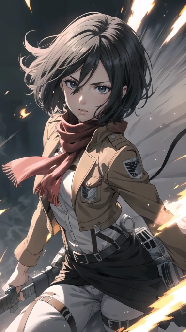 AI generated picture of Mikasa Ackerman
