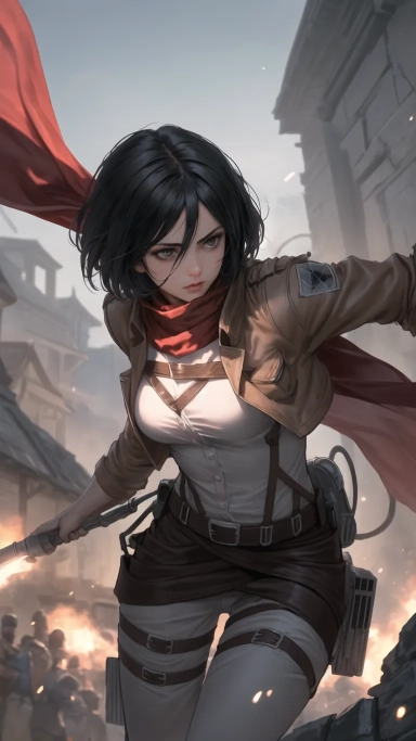 AI generated picture of Mikasa Ackerman