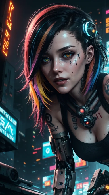 AI generated picture of Cyberpunk