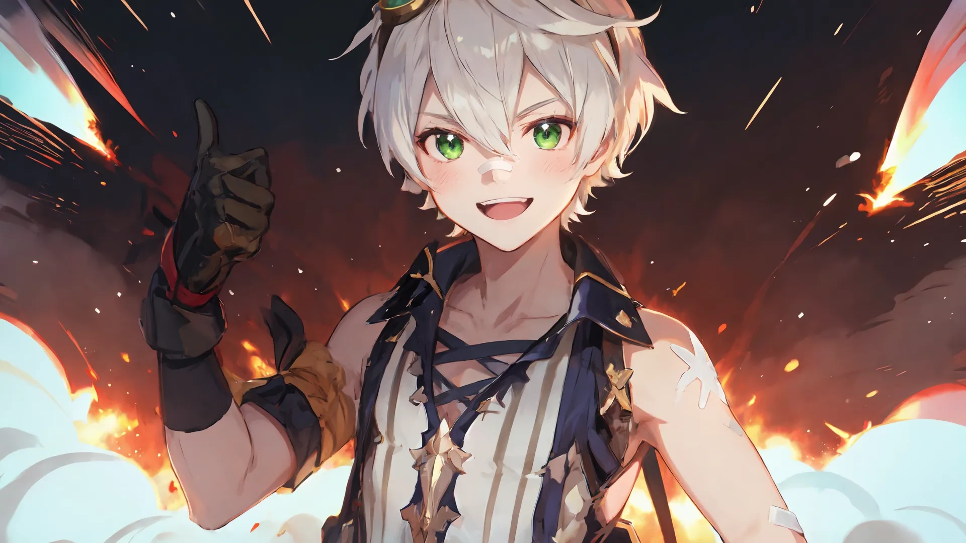 a girl that is holding some kind of weapon in her hand as if she were being so bad about it's fire breathing out