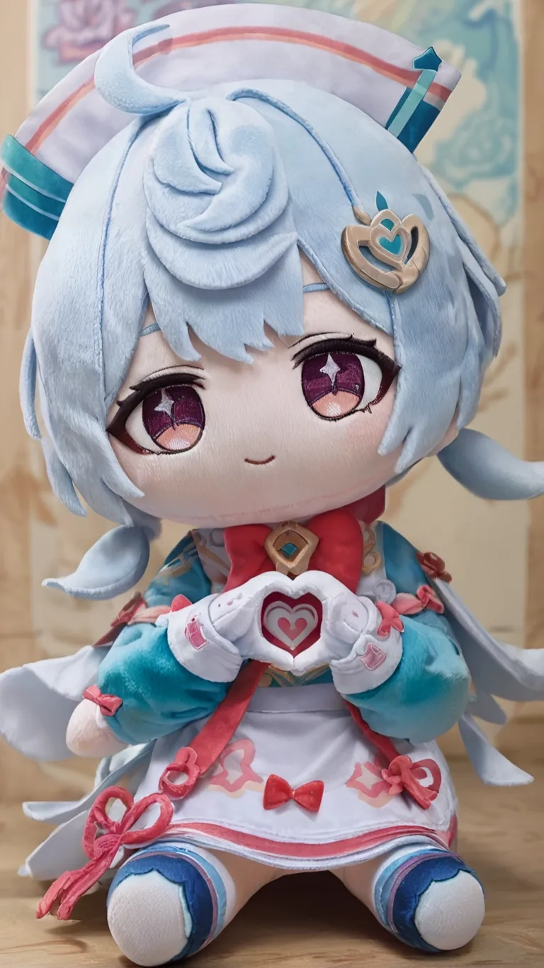 the character is posing while holding a heart