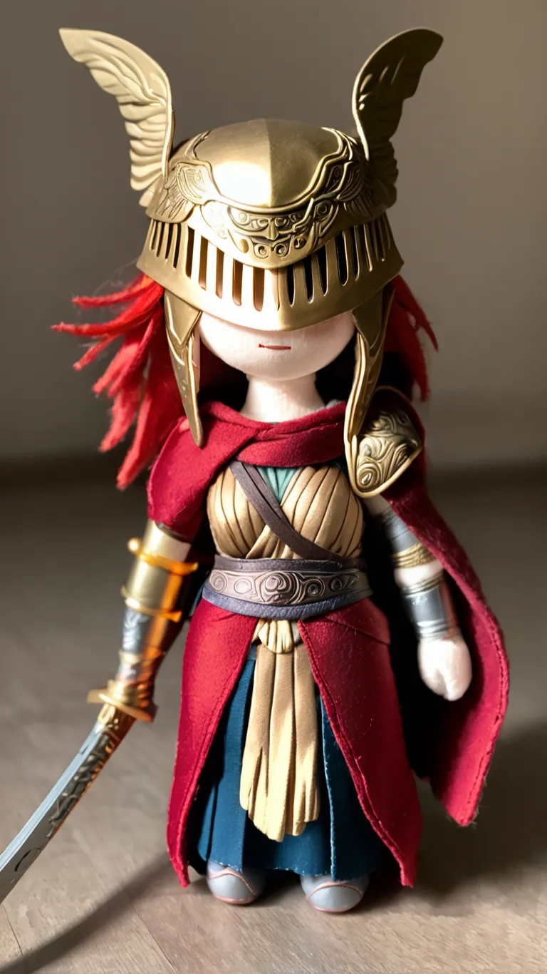 an action figure dressed as a female valkyrie