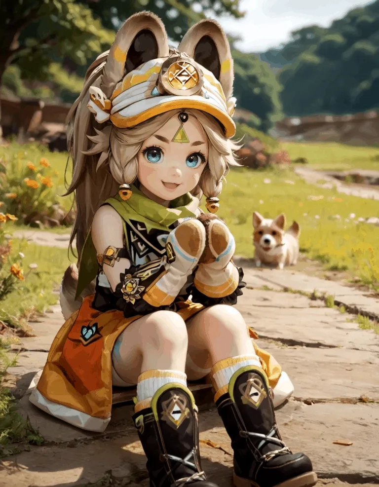 a female figure wearing some accessories on some rocks