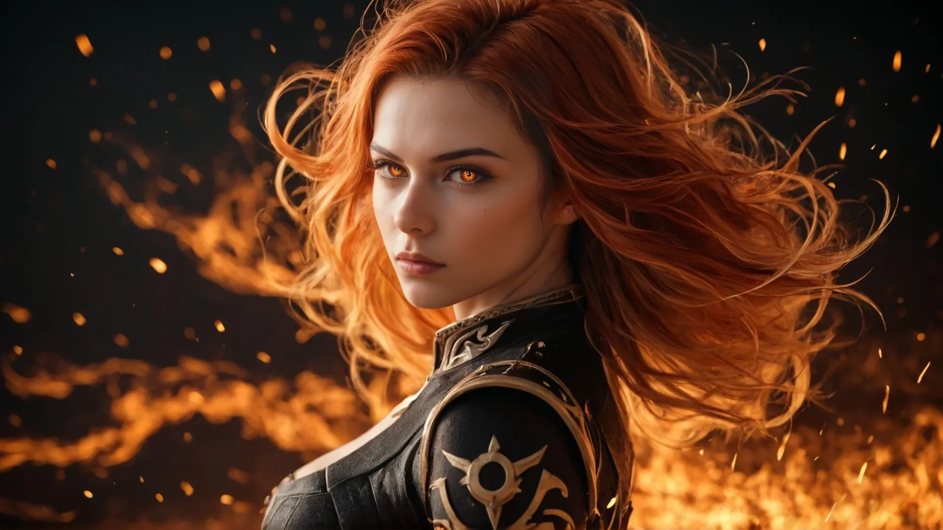 a young female with orange hair in the background