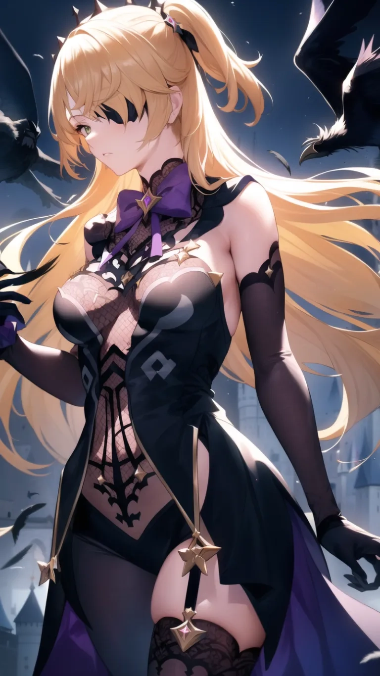 a woman in lingersuits with bats behind her - - for the anime compenium - by kijimom x _ on devi