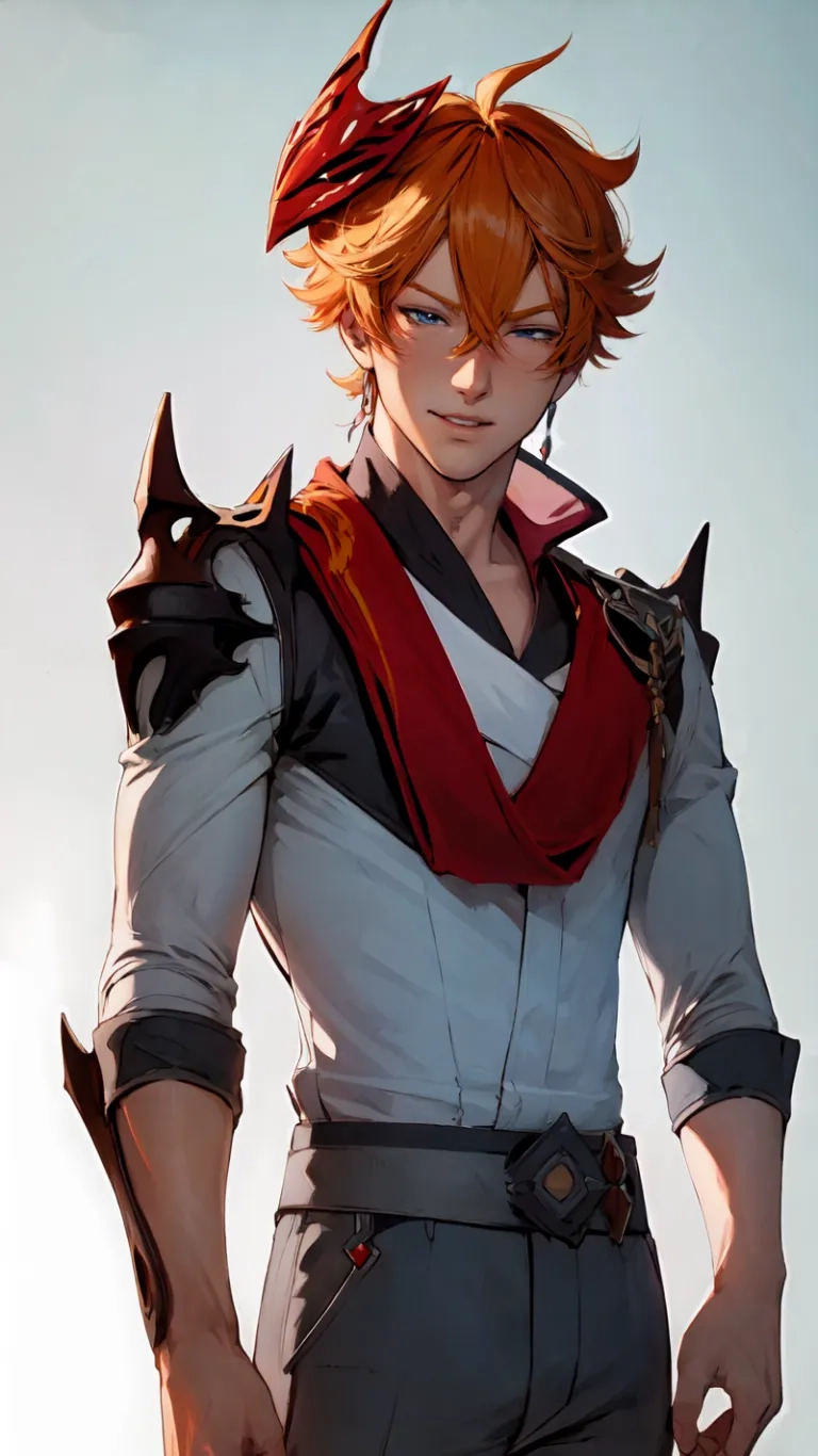 a drawing of a guy holding his weapon, with a white back ground area to the left and a black back side of the photo shows and red trimming on the front
