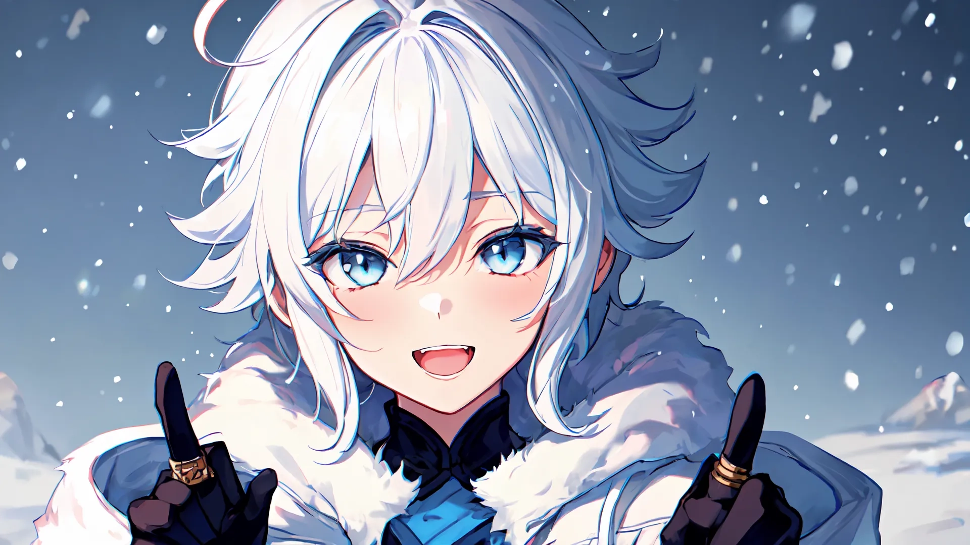 a girl is holding up her finger to say it is ok to you to see that time it starts to be cold enough for you to be winter